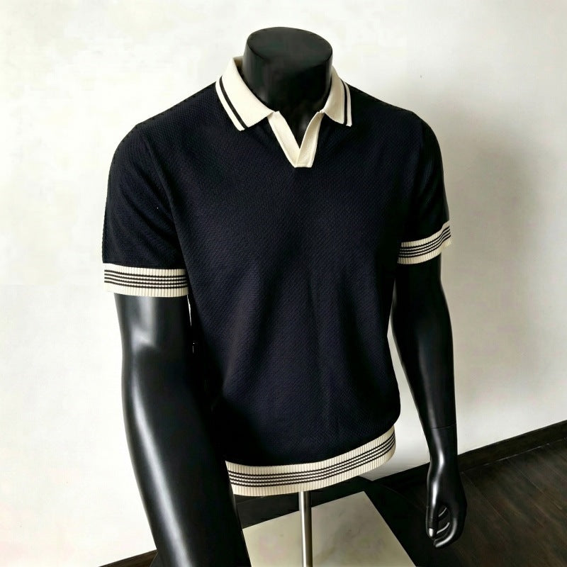Men's Asymmetric Slim-Fit Crew-Neck Top