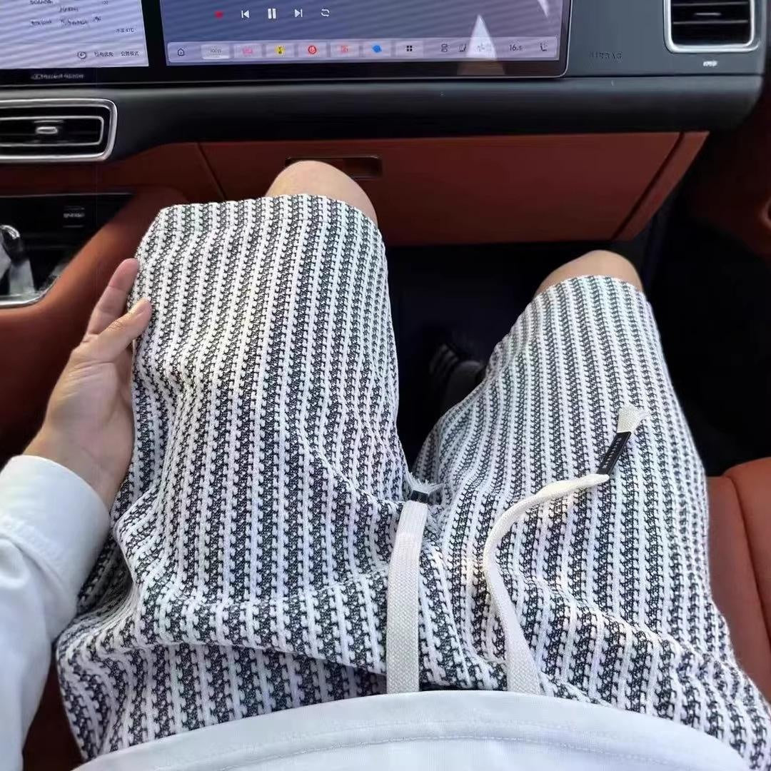 Men's Striped Casual Athletic Shorts