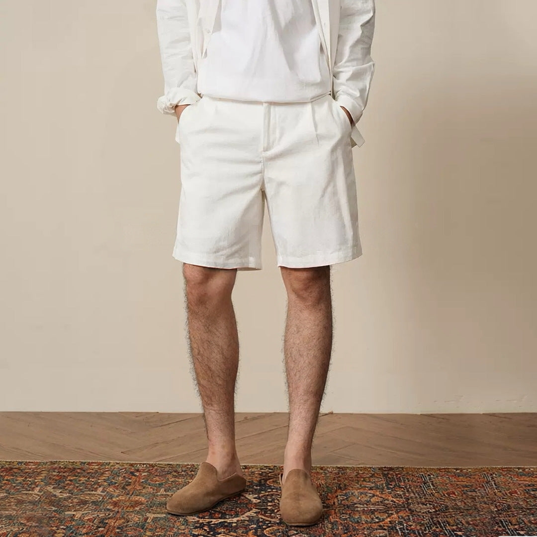 Men's Cropped Mid-Rise Cotton-Blend Pants