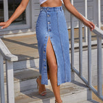 Slit denim High Waist Skirt Mira's