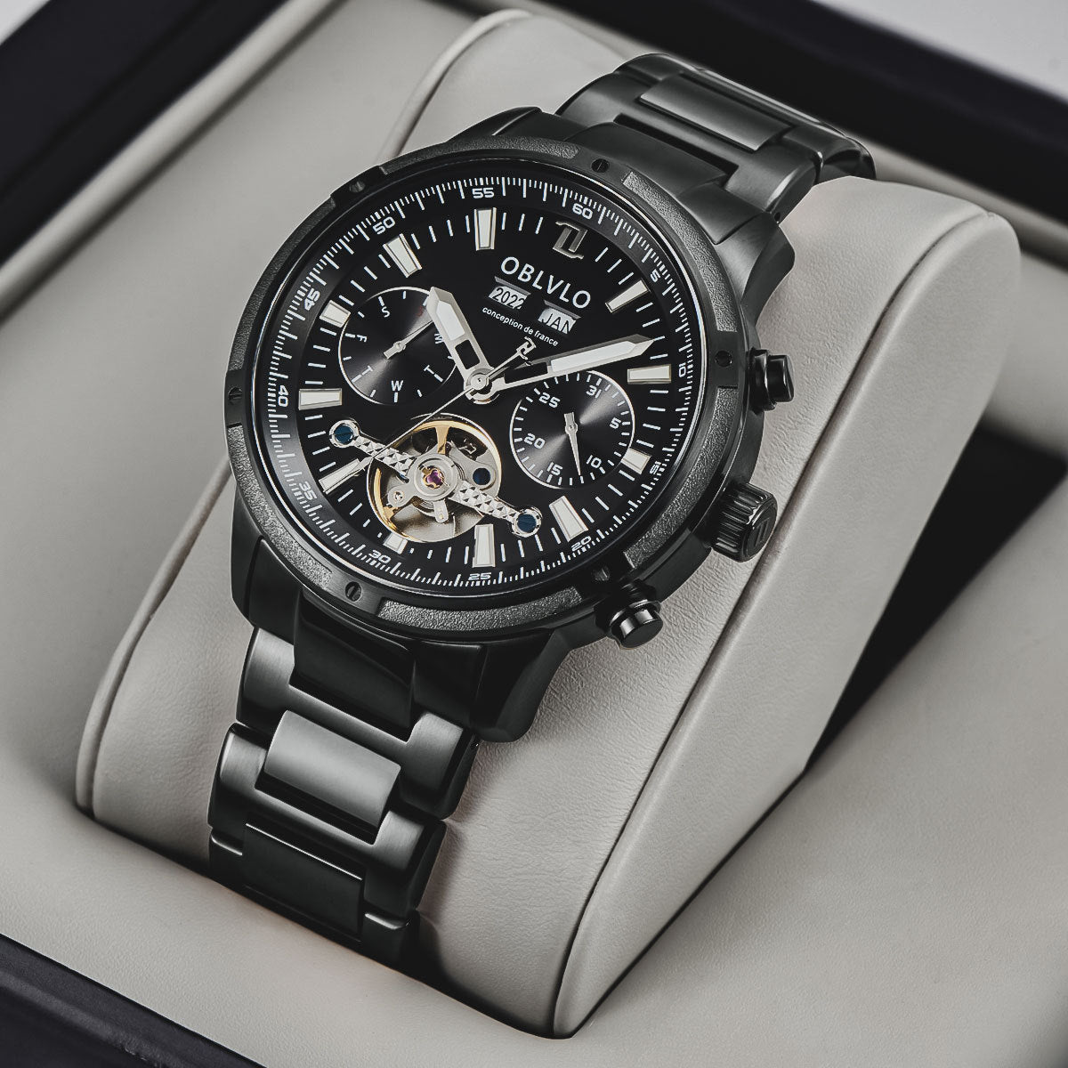 Men's Openwork Multifunction Watch