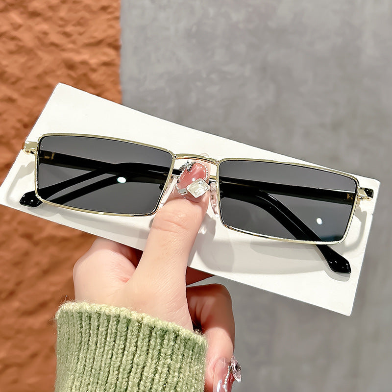 Retro Metal-Frame Square Sunglasses
