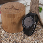 Men's Bamboo and Leather Watch
