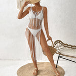 Beaded Spaghetti-Strap Beach Cover-Up Dress