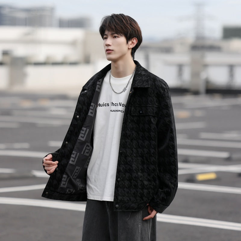 Men's Quilted PU Leather Jacket