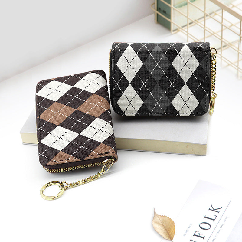 Women's Plaid Zip Coin Purse