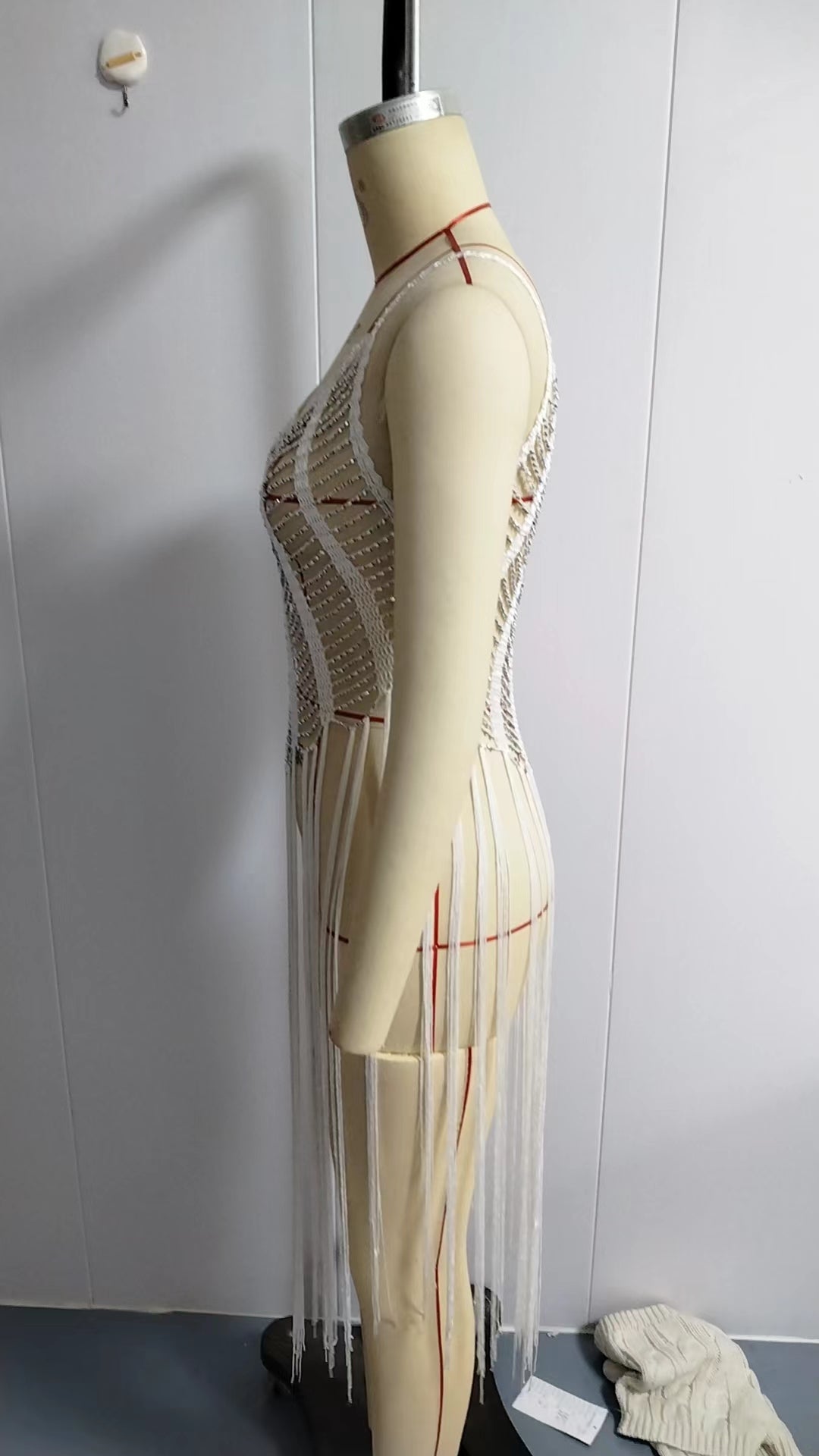 Beaded Spaghetti-Strap Beach Cover-Up Dress