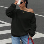 Women's Relaxed Off-Shoulder Pullover Sweater
