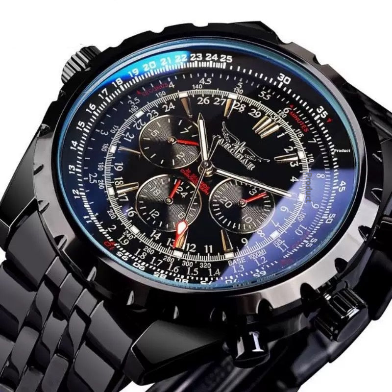 Men's Large-Dial Openwork Mechanical Watch