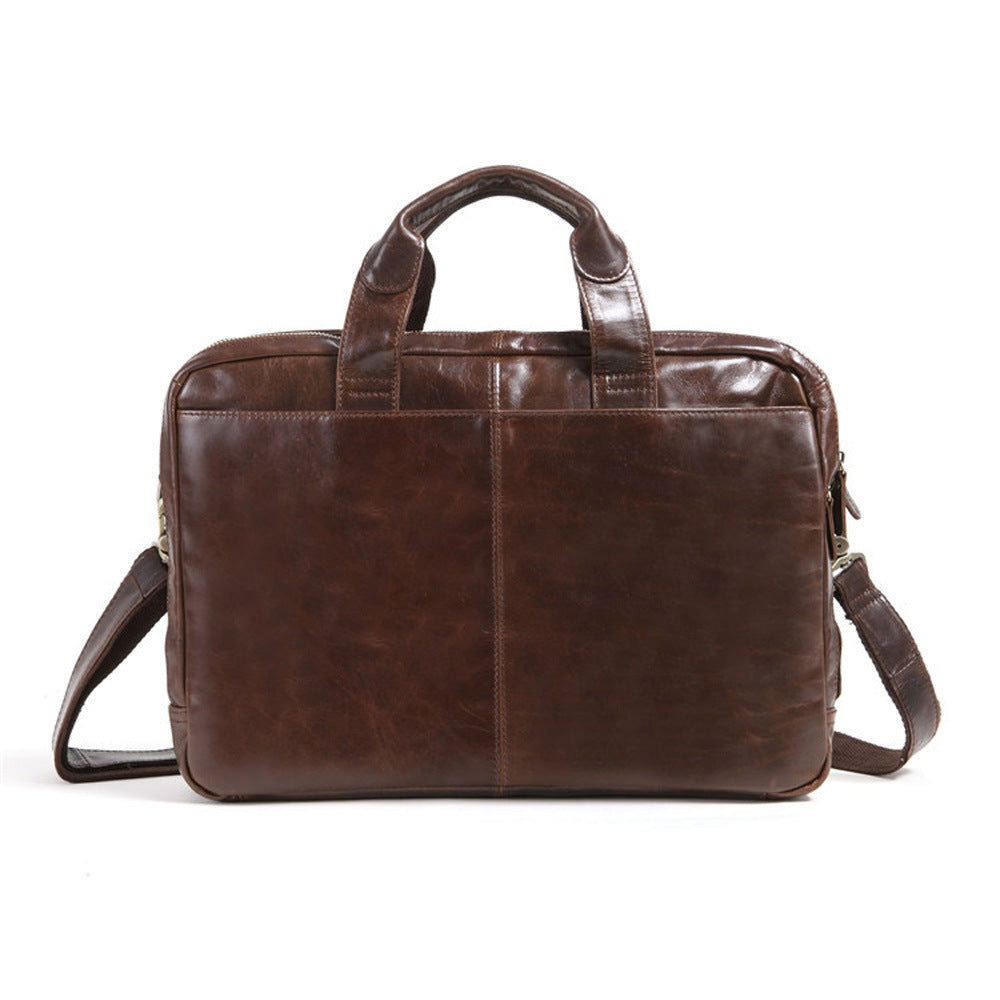 Men's Full-Grain Leather Business Briefcase