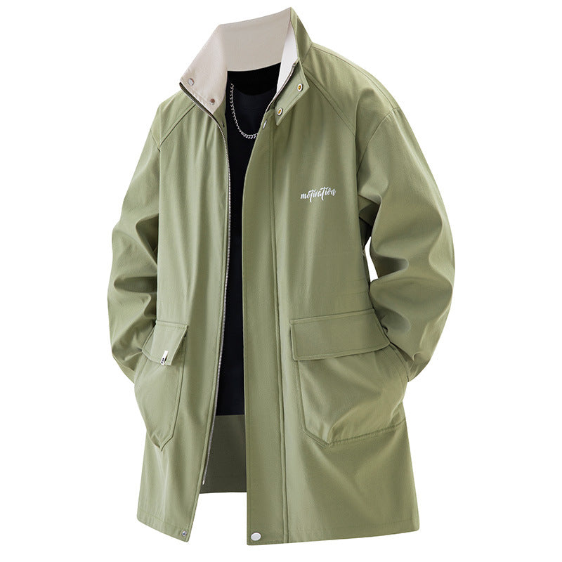 Men's Plus-Size Mid-Length Trench Coat