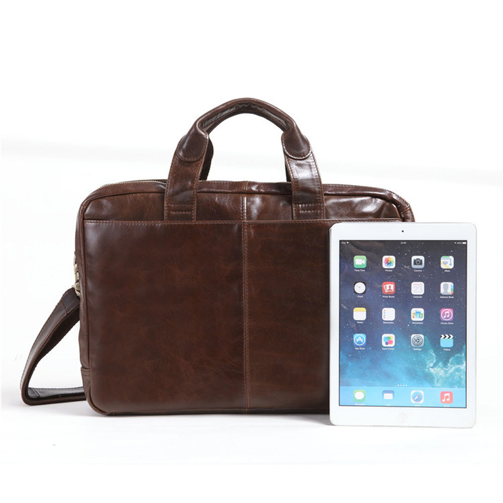 Men's Full-Grain Leather Business Briefcase