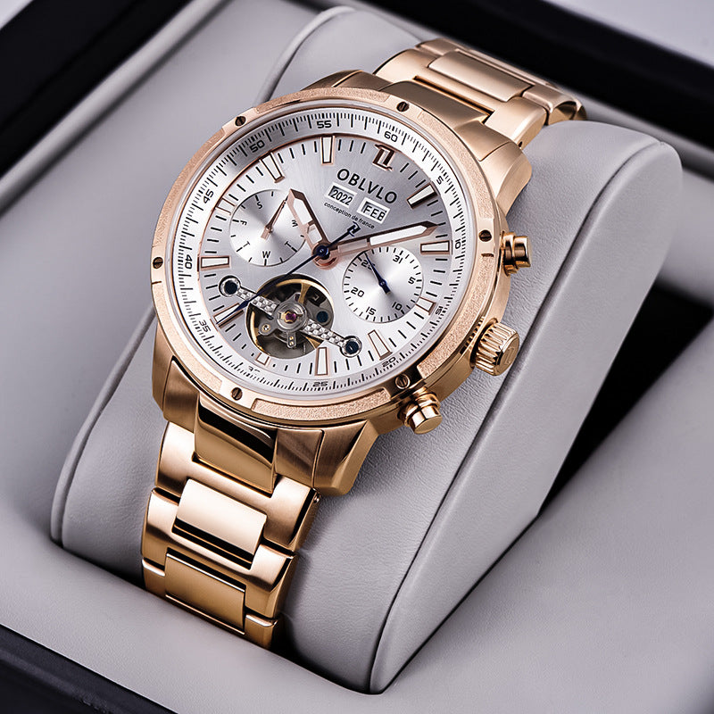 Men's Openwork Multifunction Watch
