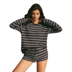 Women's Striped Long-Sleeve Two-Piece Set