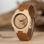 Men's Bamboo and Leather Watch