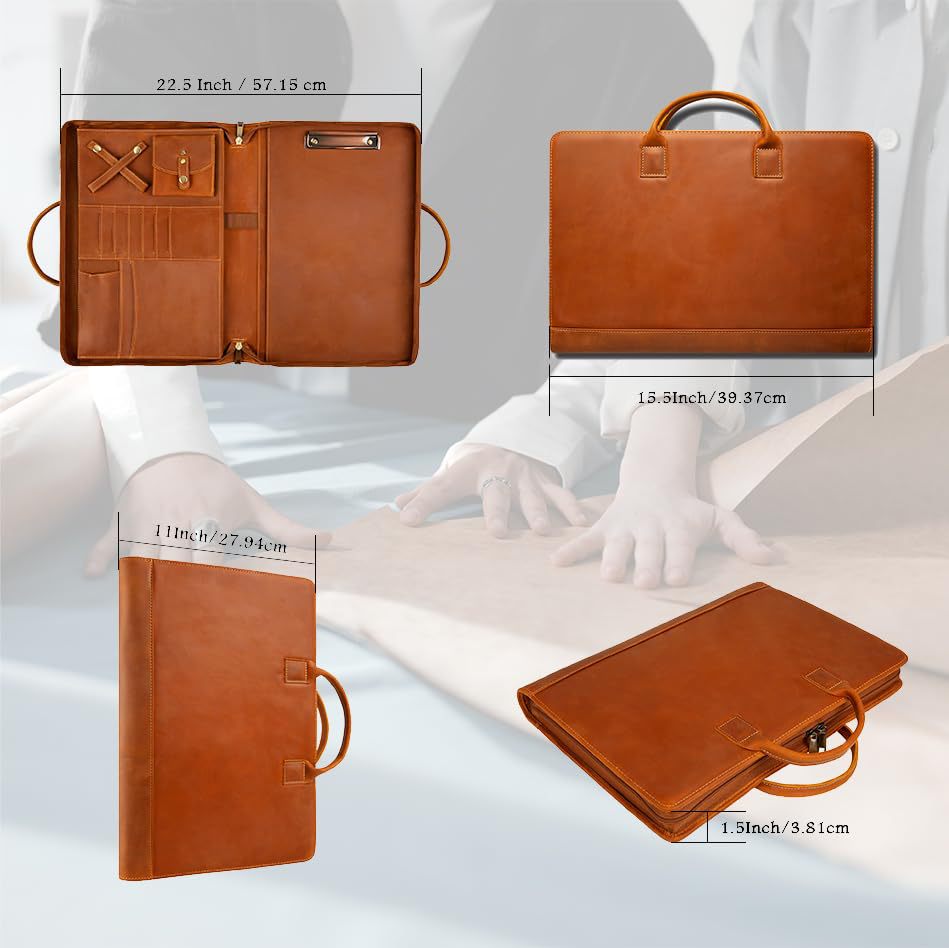 Unisex Full-Grain Leather Briefcase