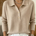 Women's Relaxed Polo Collar Knit Sweater - image 4