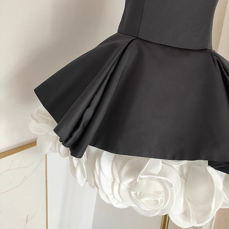 Women's French-Inspired Black Mini Dress