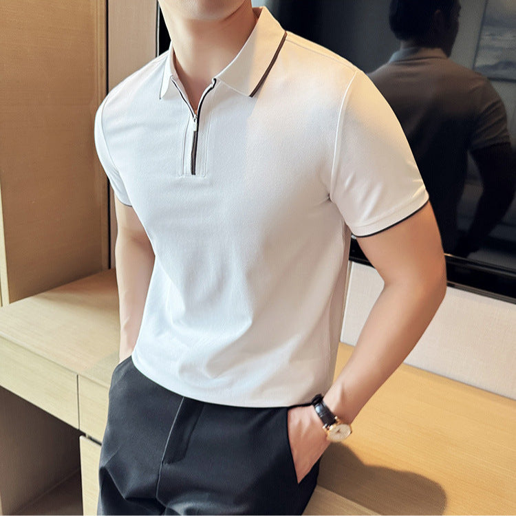 Men's Cotton-Blend Short-Sleeve Polo Shirt