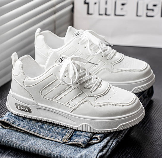 Men's White Platform Casual Sneakers