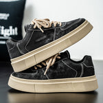 Men's Black Platform Casual Sneakers