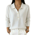 Women's Relaxed Polo Collar Knit Sweater - image 6