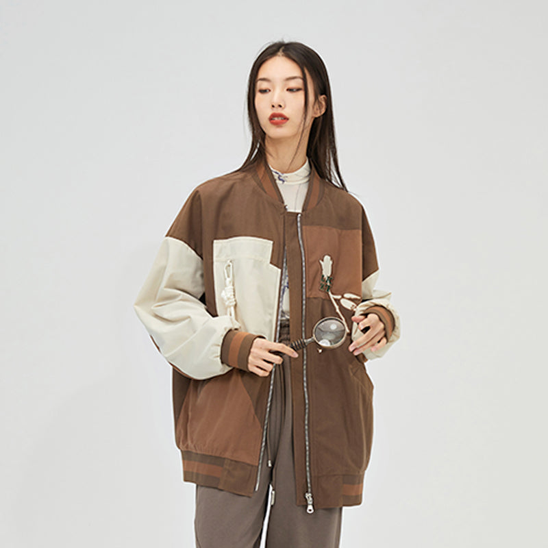 Women's Contrast-Color Patchwork Jacket