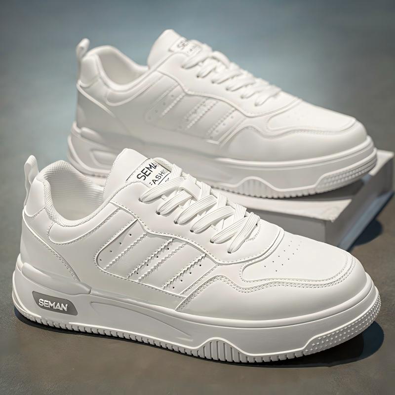 Men's White Platform Casual Sneakers