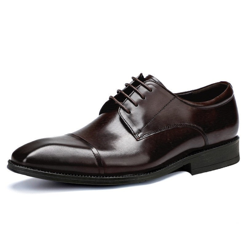Men's Square-Toe Leather Casual Shoes