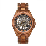 Men's Openwork Wooden Mechanical Watch
