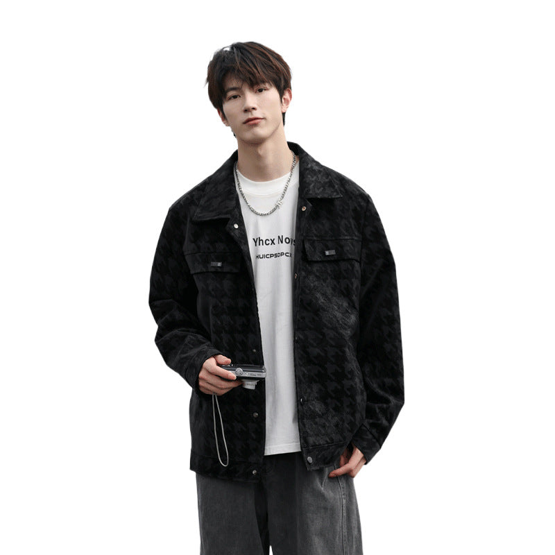 Men's Quilted PU Leather Jacket