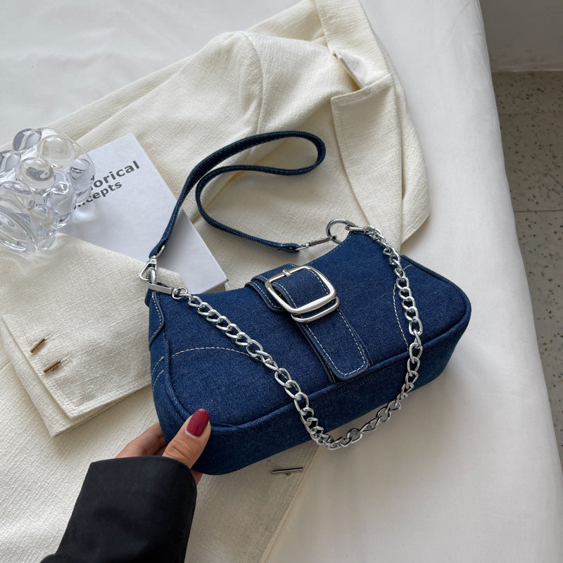 Denim Canvas Shoulder Bag