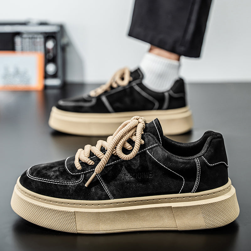 Men's Black Platform Casual Sneakers