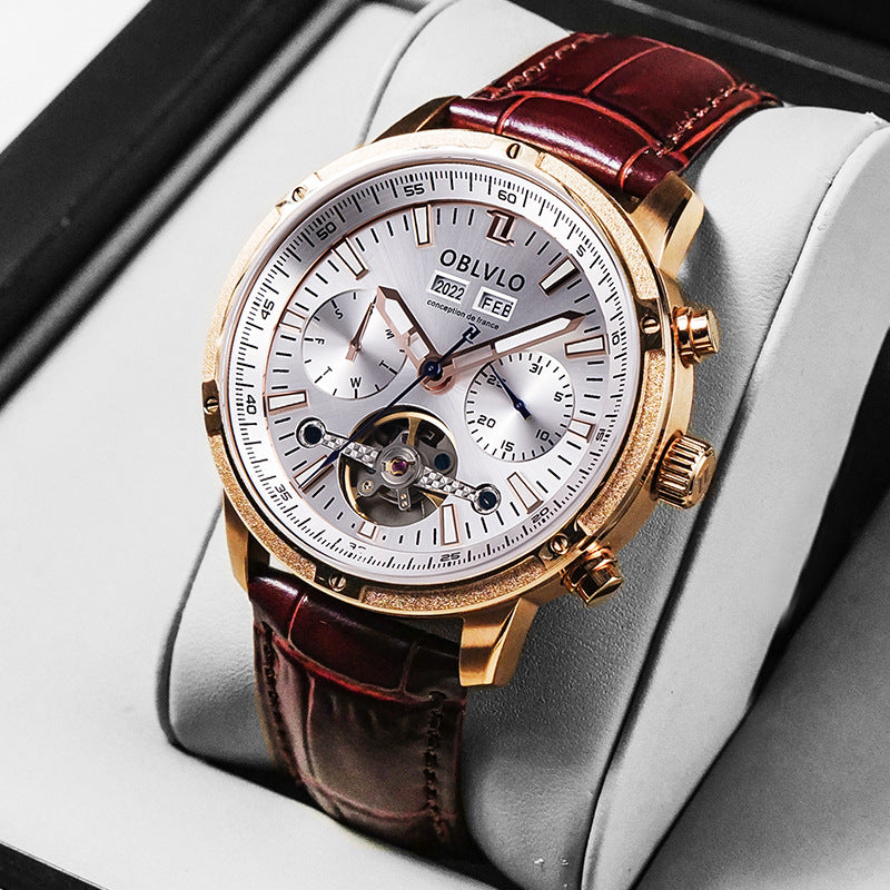 Men's Openwork Multifunction Watch