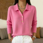 Women's Relaxed Polo Collar Knit Sweater - image 5