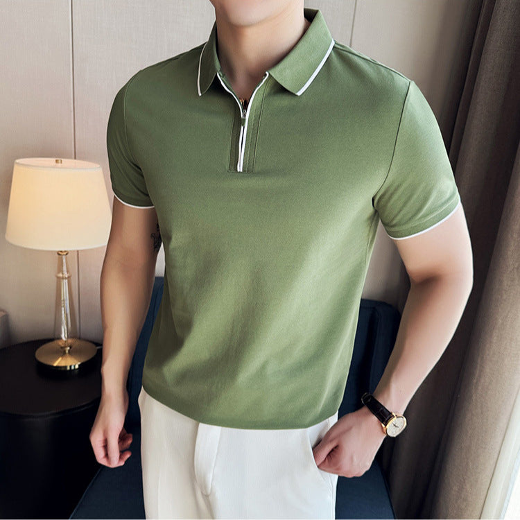 Men's Cotton-Blend Short-Sleeve Polo Shirt