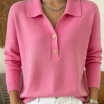 Women's Relaxed Polo Collar Knit Sweater - image 12