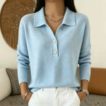 Women's Relaxed Polo Collar Knit Sweater - image 8