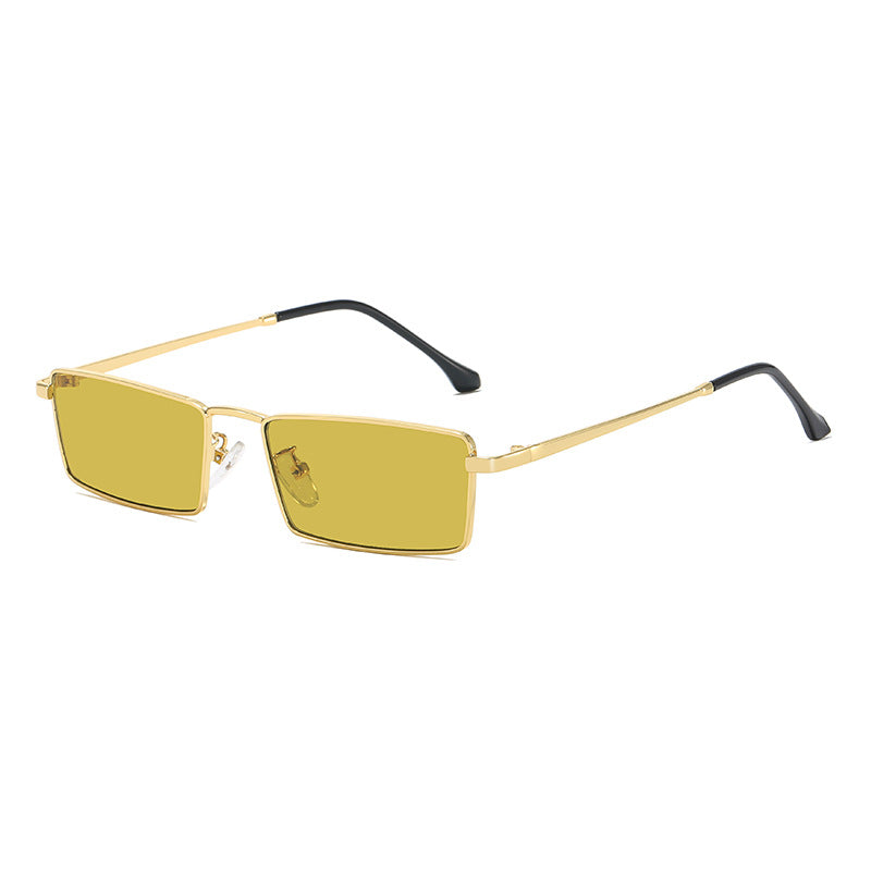 Retro Metal-Frame Square Sunglasses