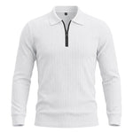 Men's Long-Sleeve Zip-Up Polo Shirt