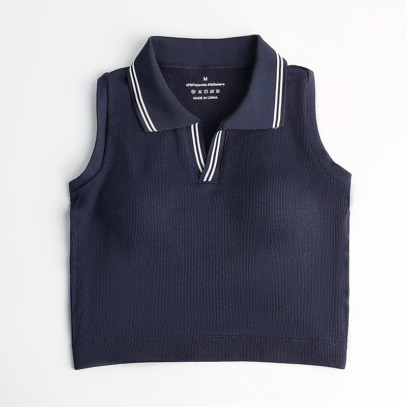 Women's Polo-Collar Tennis Vest Top