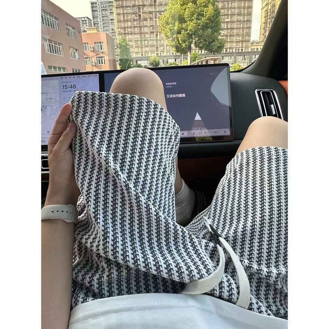 Men's Striped Casual Athletic Shorts