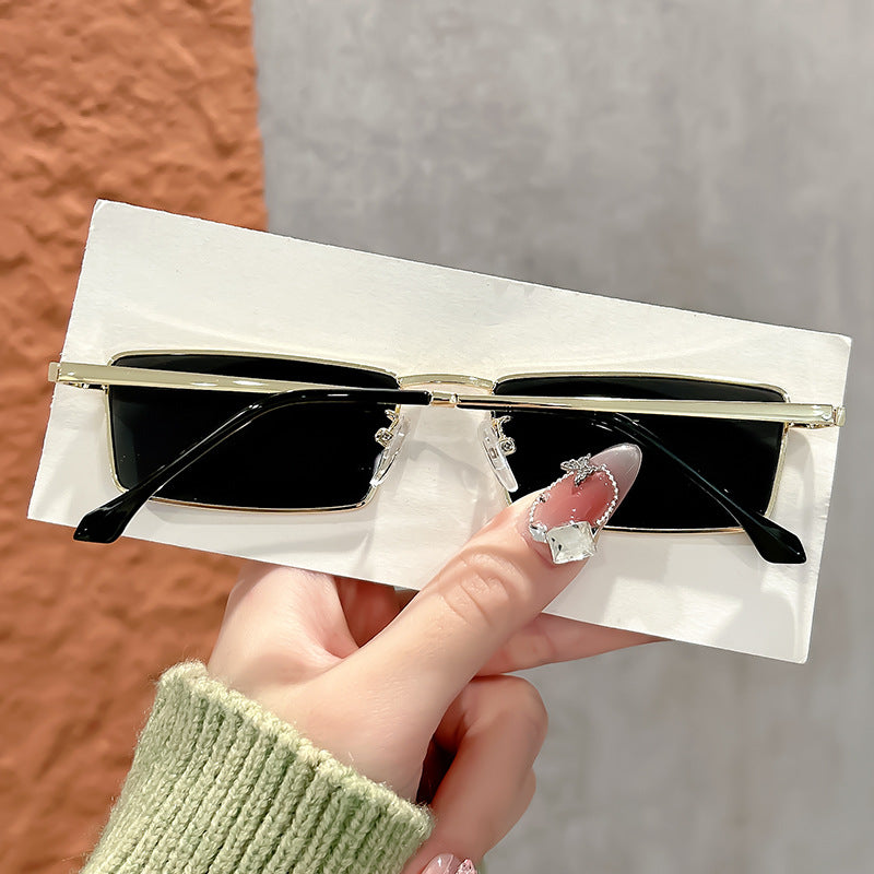 Retro Metal-Frame Square Sunglasses