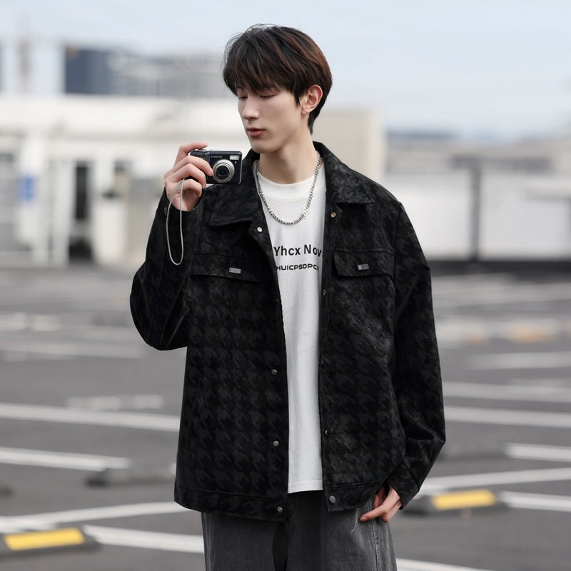 Men's Quilted PU Leather Jacket