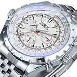 Men's Large-Dial Openwork Mechanical Watch