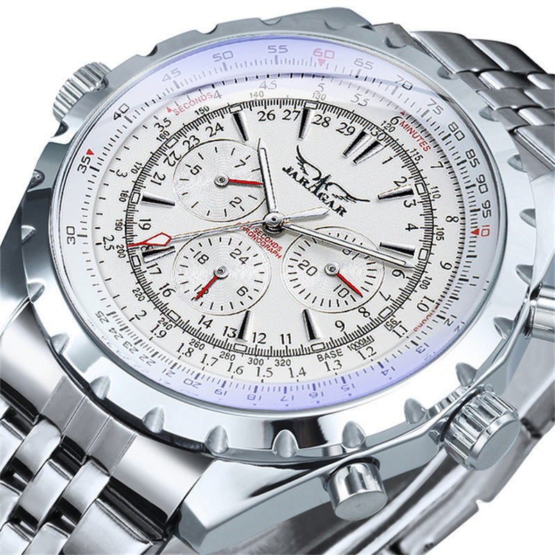 Men's Large-Dial Openwork Mechanical Watch
