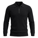 Men's Long-Sleeve Zip-Up Polo Shirt