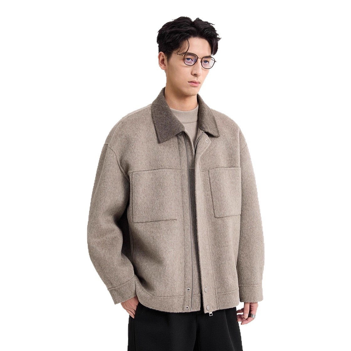 Men's Lamb-Wool Lapel Jacket
