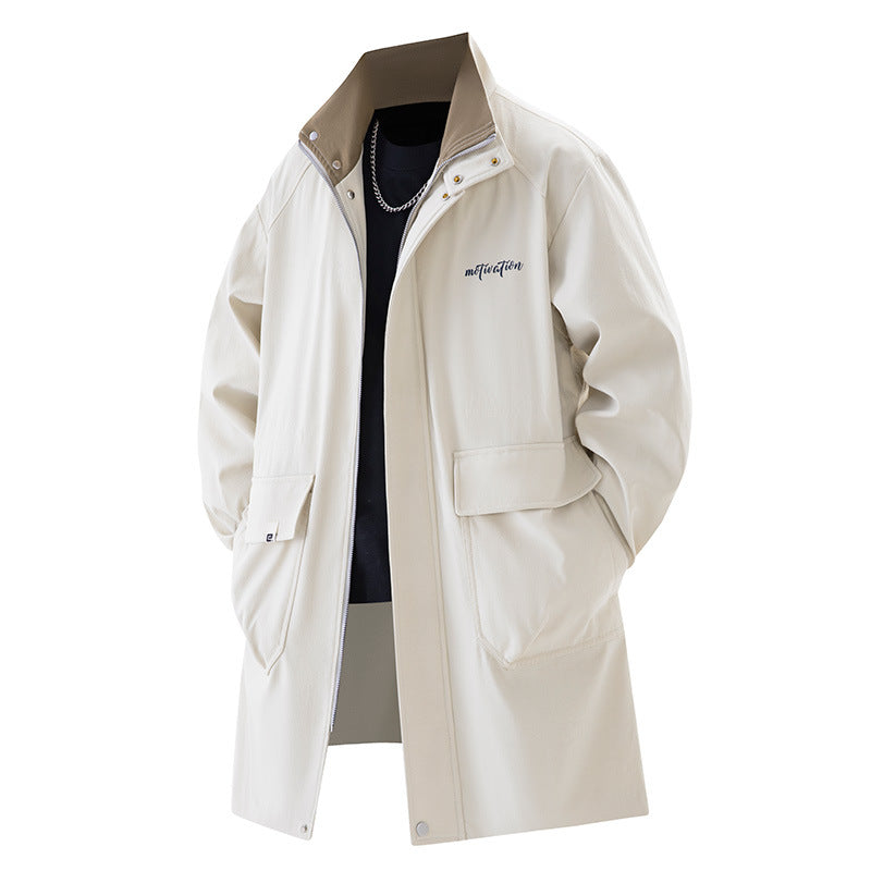 Men's Plus-Size Mid-Length Trench Coat