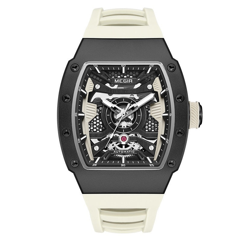 Men's Casual Mechanical Watch with Silicone Strap